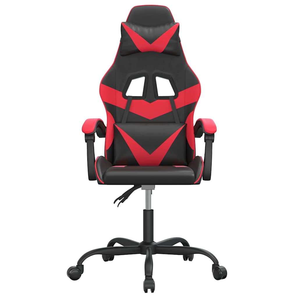 Vidaxl gamestoel draaibaar kunstleer zwart en rood