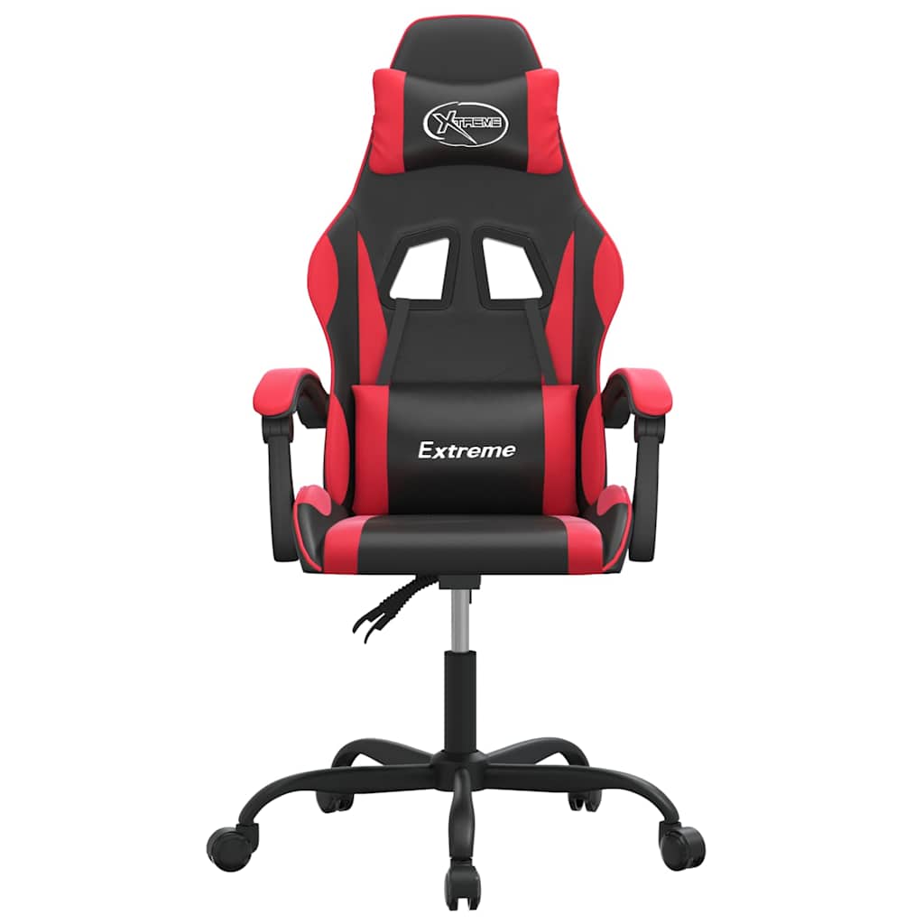 Vidaxl gamestoel draaibaar kunstleer zwart en rood