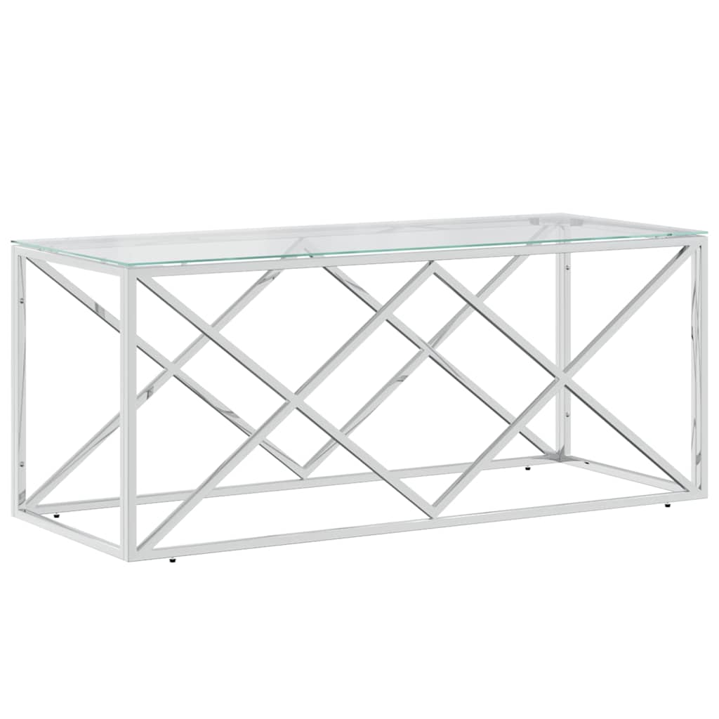 Vidaxl salontafel 110x45x45 cm roestvrij staal en glas