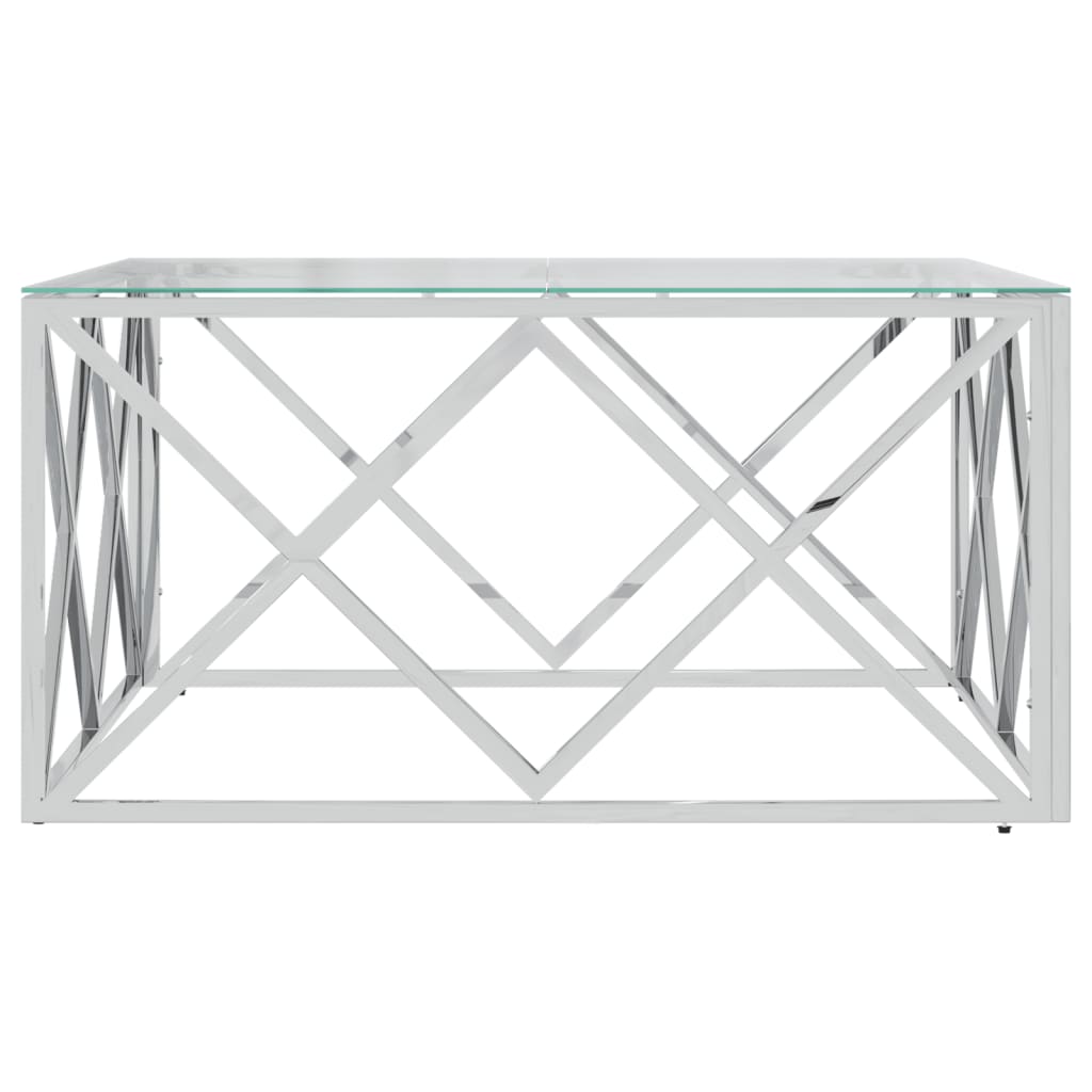 Vidaxl salontafel 80x80x40 cm roestvrij staal en glas