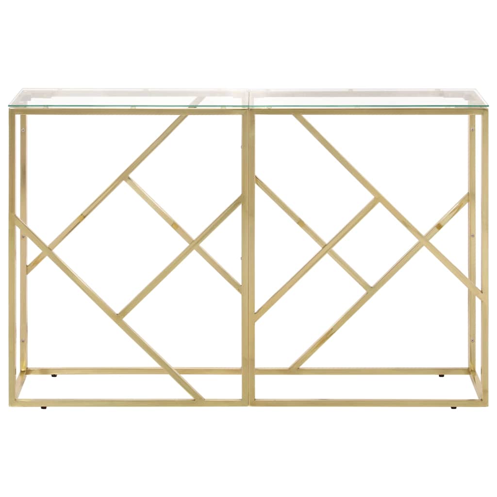 Vidaxl wandtafel roestvrijstaal en gehard glas goudkleurig
