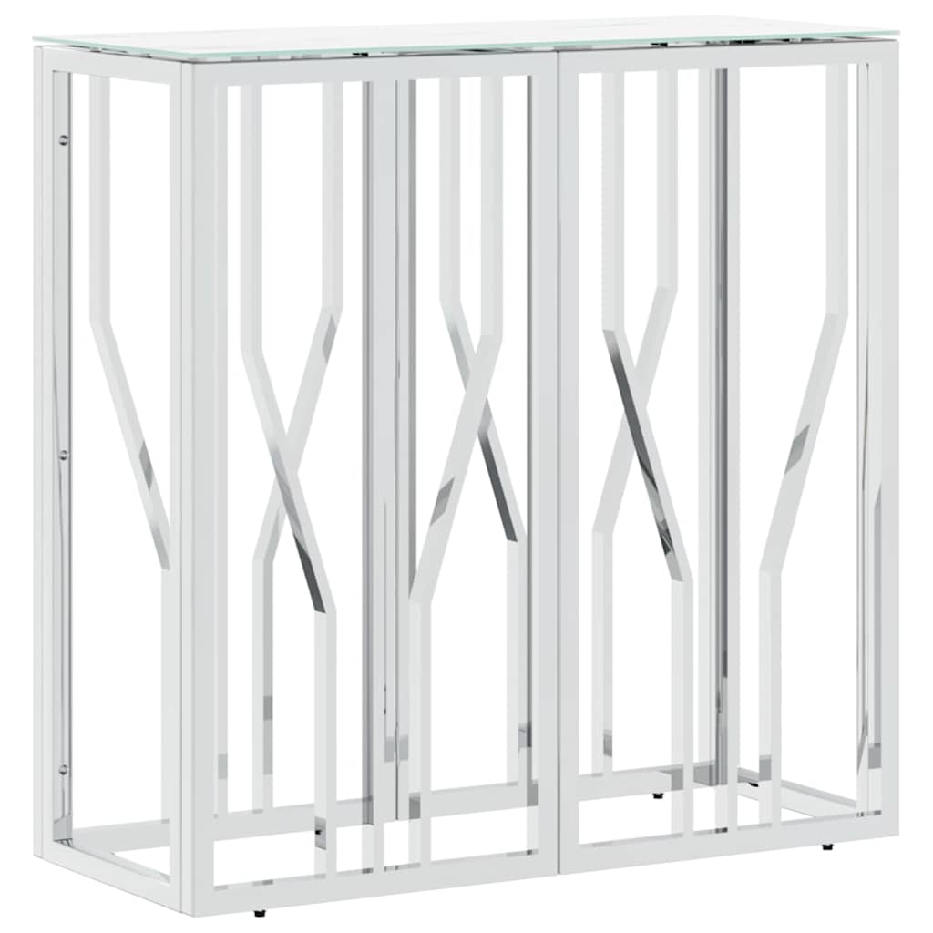Vidaxl wandtafel 70x30x70 cm roestvrij staal en glas zilverkleurig