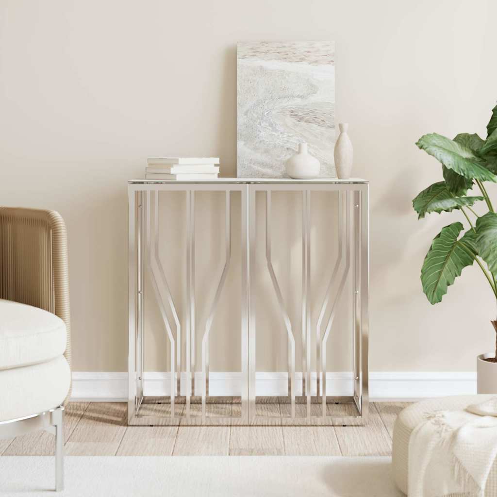 Vidaxl wandtafel 70x30x70 cm roestvrij staal en glas zilverkleurig