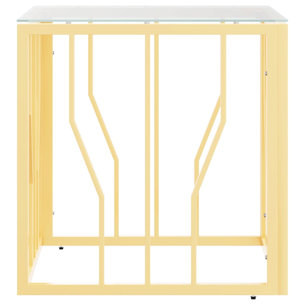 Vidaxl salontafel 50x50x50 cm roestvrij staal en glas goudkleurig