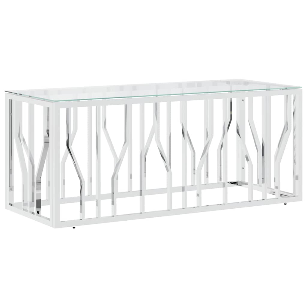 Vidaxl salontafel 110x45x45 cm roestvrij staal en glas