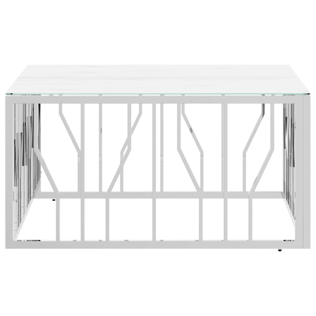 Vidaxl salontafel 80x80x40 cm roestvrij staal en glas zilverkleurig