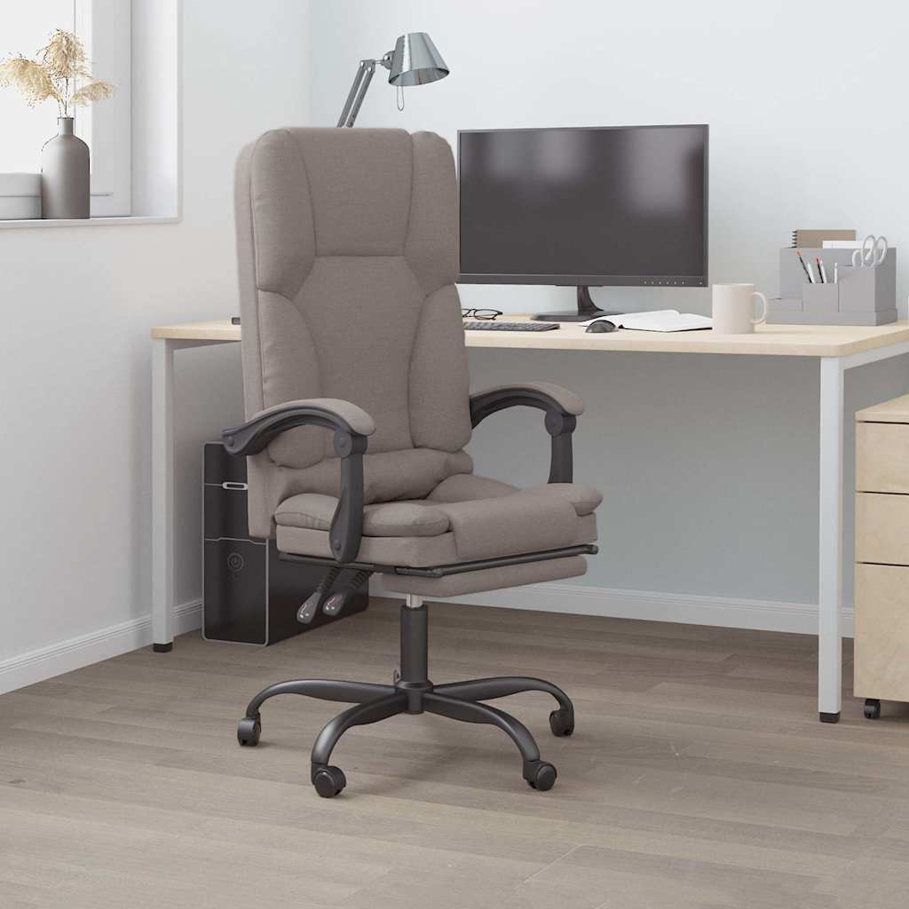 Vidaxl kantoorstoel massage verstelbaar stof taupe