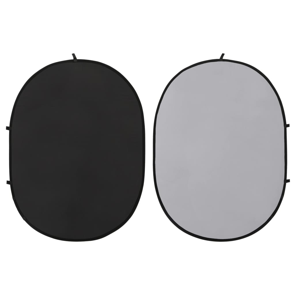 VIDAXL-Hintergrund-Bildschirm Studio 2-in-1 Oval 200x150 cm Schwarz