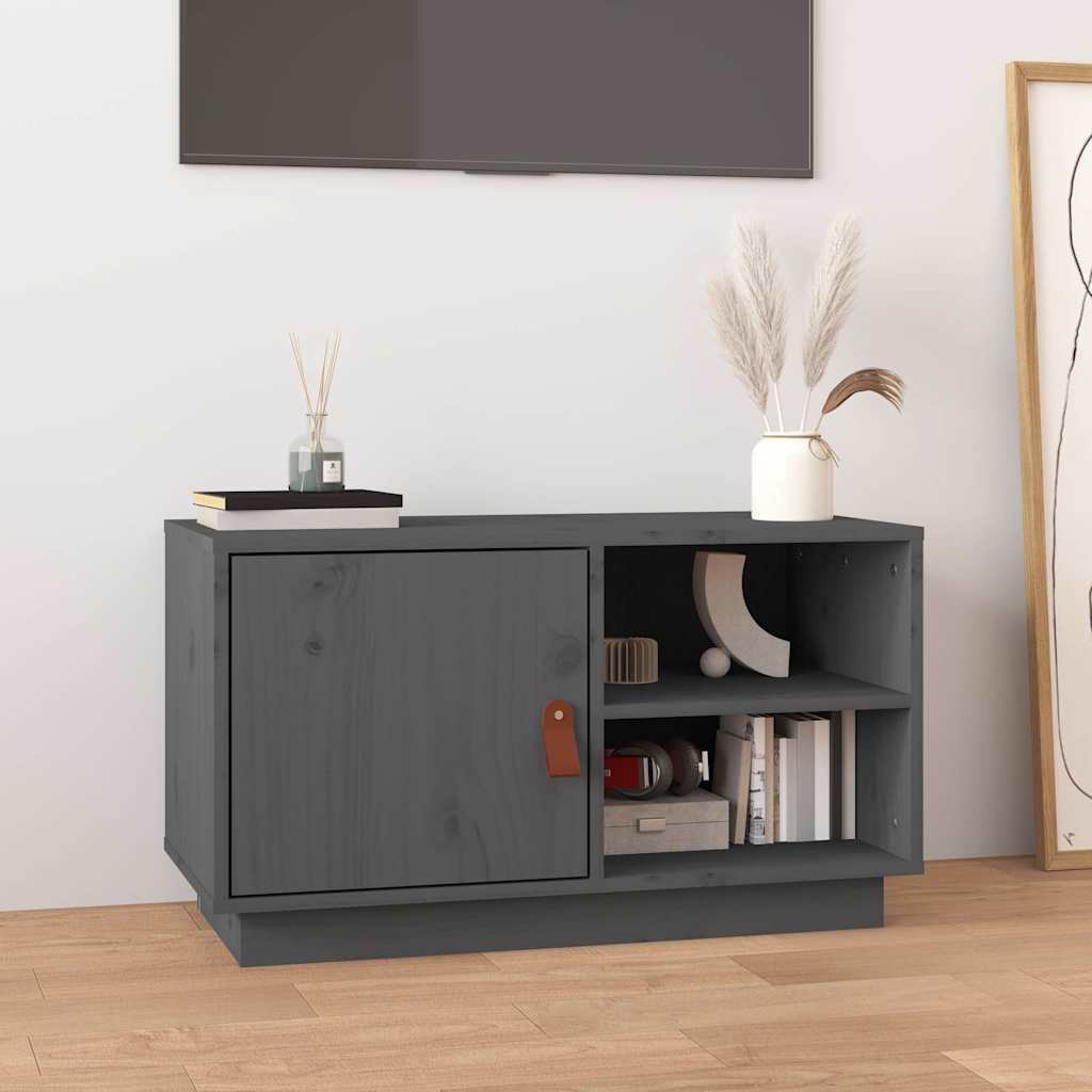 Vidaxl tv-meubel 70x34x40 cm massief grenenhout grijs