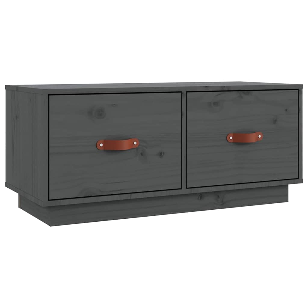 Vidaxl tv-meubel 80x34x35 cm massief grenenhout grijs