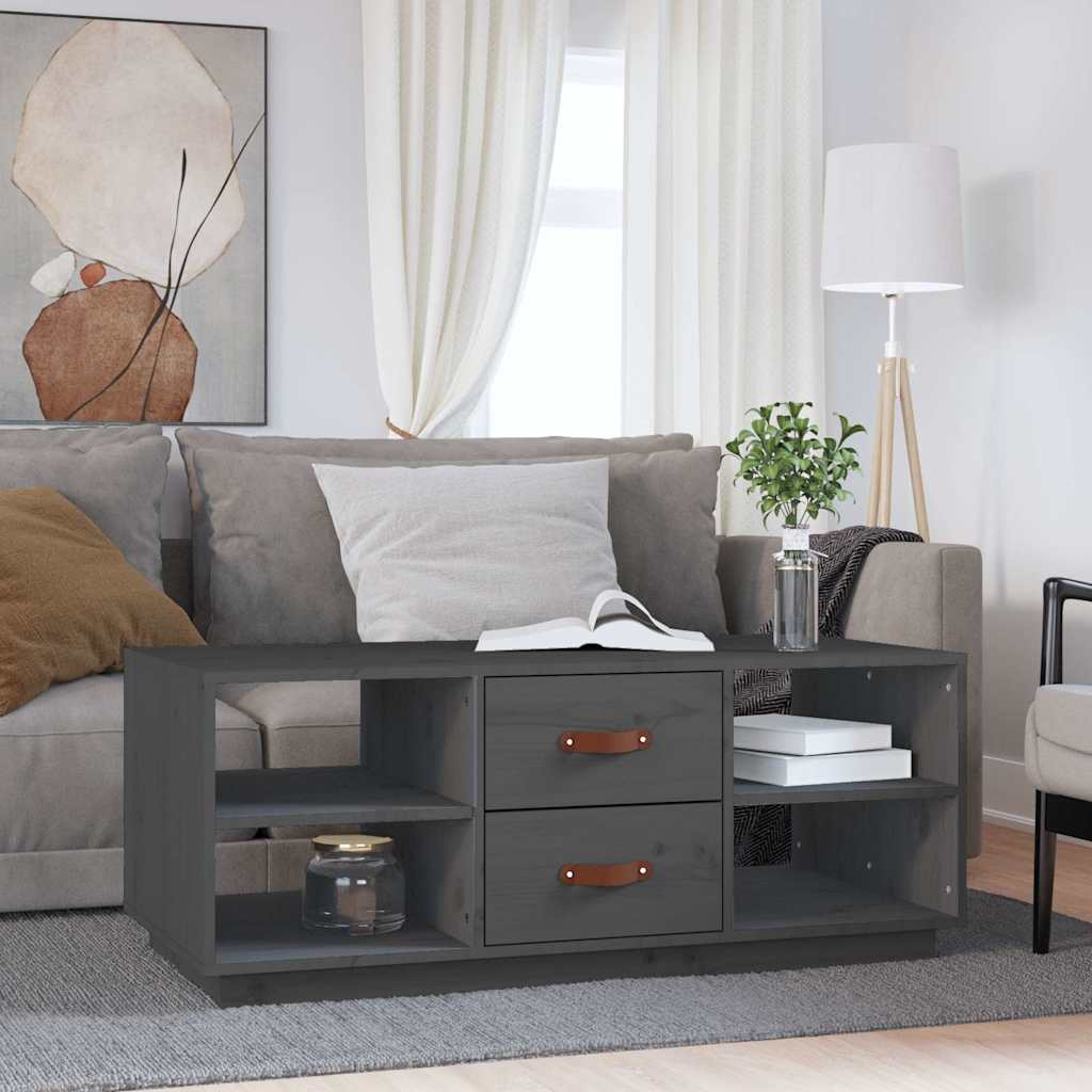 Vidaxl salontafel 100x50x41 cm massief grenenhout grijs