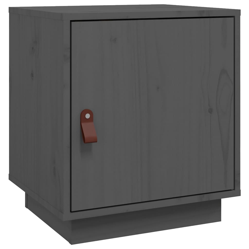 Vidaxl nachtkastje 40x34x45 cm massief grenenhout grijs