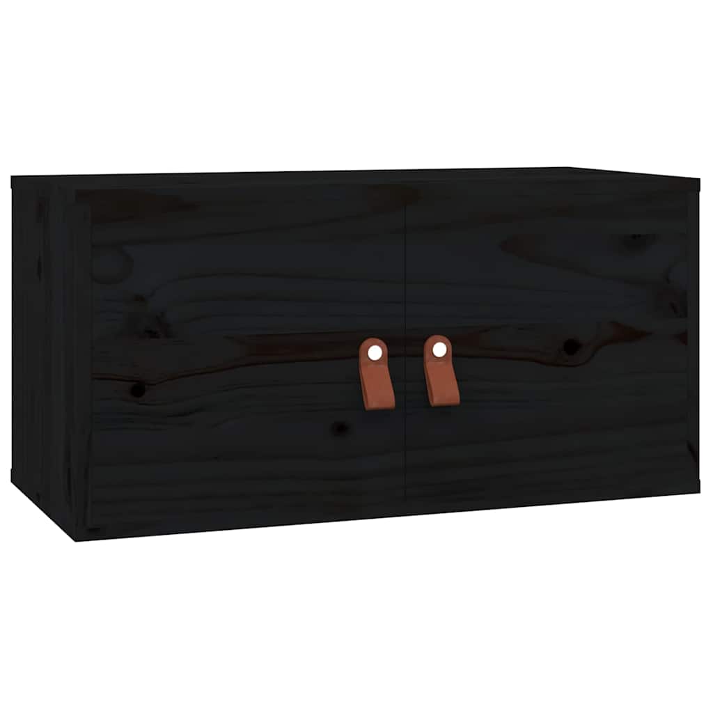 Vidaxl wandkasten 2 st 60x30x30 cm massief grenenhout zwart