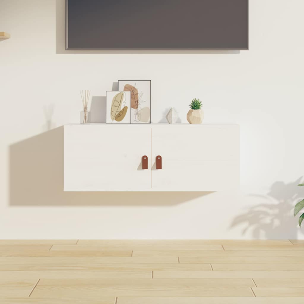 Vidaxl wandkast 80x30x30 cm massief grenenhout wit