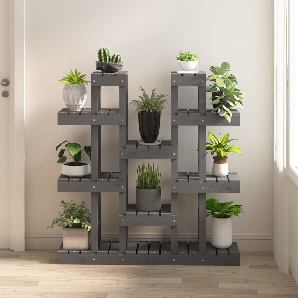 VIDAXL PLANT STANDEL GRAU 104,5 x 25 x 109,5 cm Festkiefer