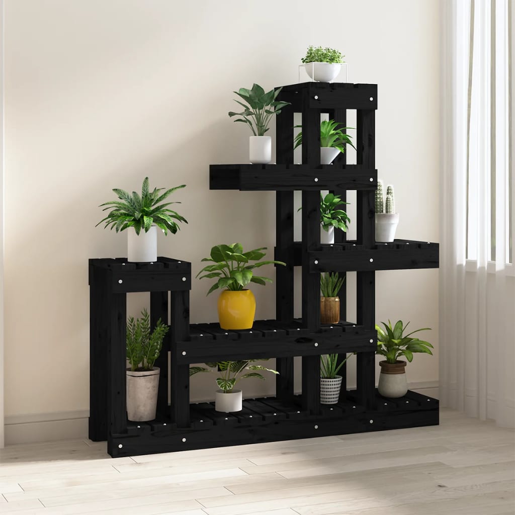 Vidaxl Plant Standard 92x25x97 cm Festkiefer schwarz
