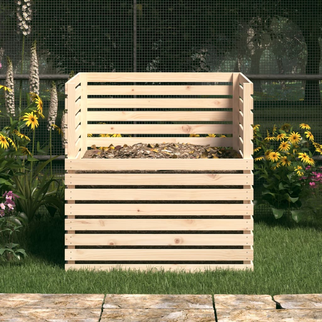 VIDAXL -Kompost -Bin 100x100x102 cm Festkiefer