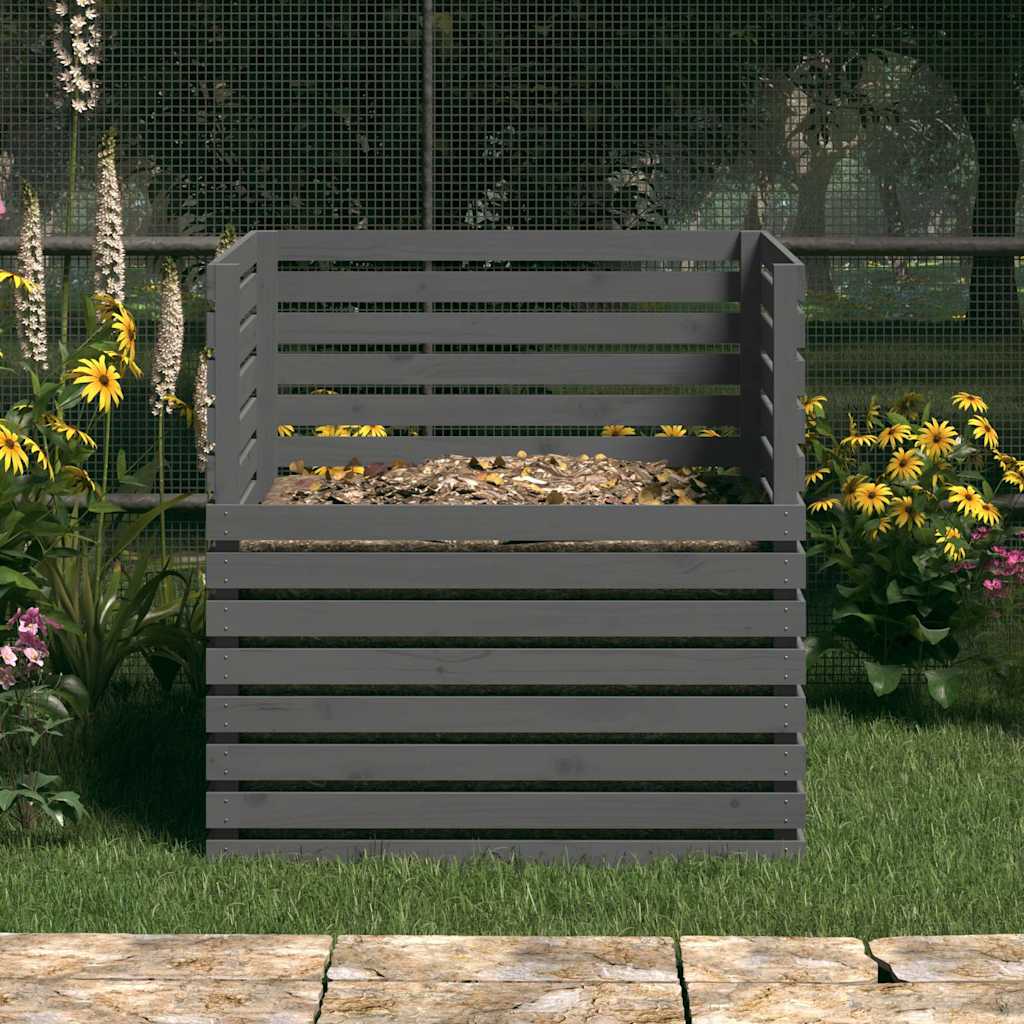 VIDAXL -Kompostbehälter 100x100x102 cm Festkiefergrau