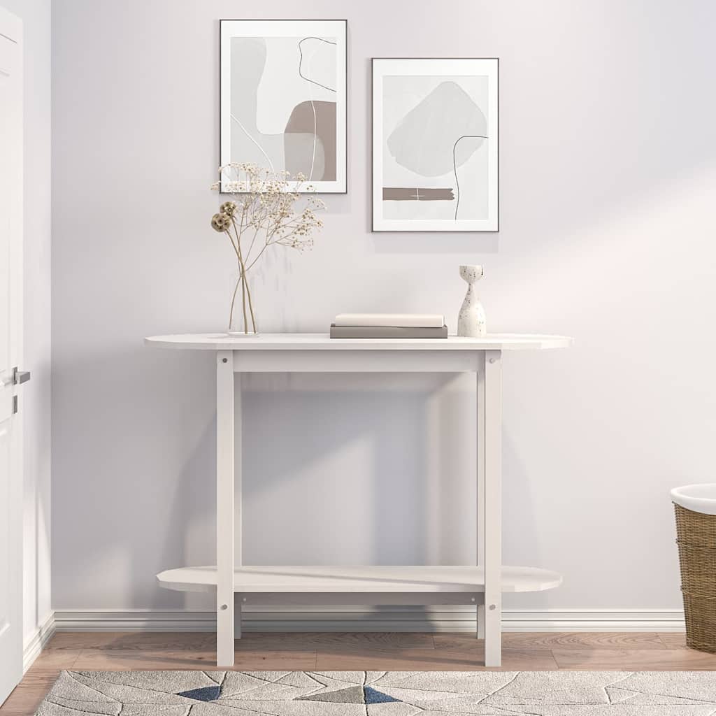 Vidaxl wandtafel 110x40x80 cm massief grenenhout wit