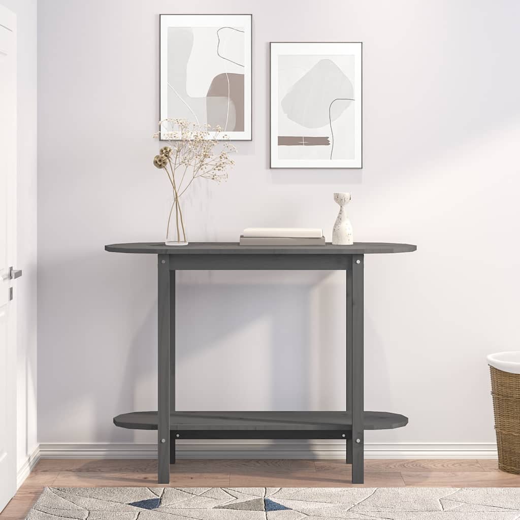 Vidaxl wandtafel 110x40x80 cm massief grenenhout grijs