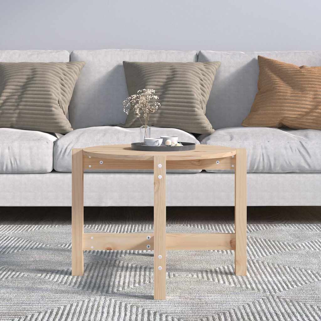 Vidaxl salontafel ø 62,5x45 cm massief grenenhout