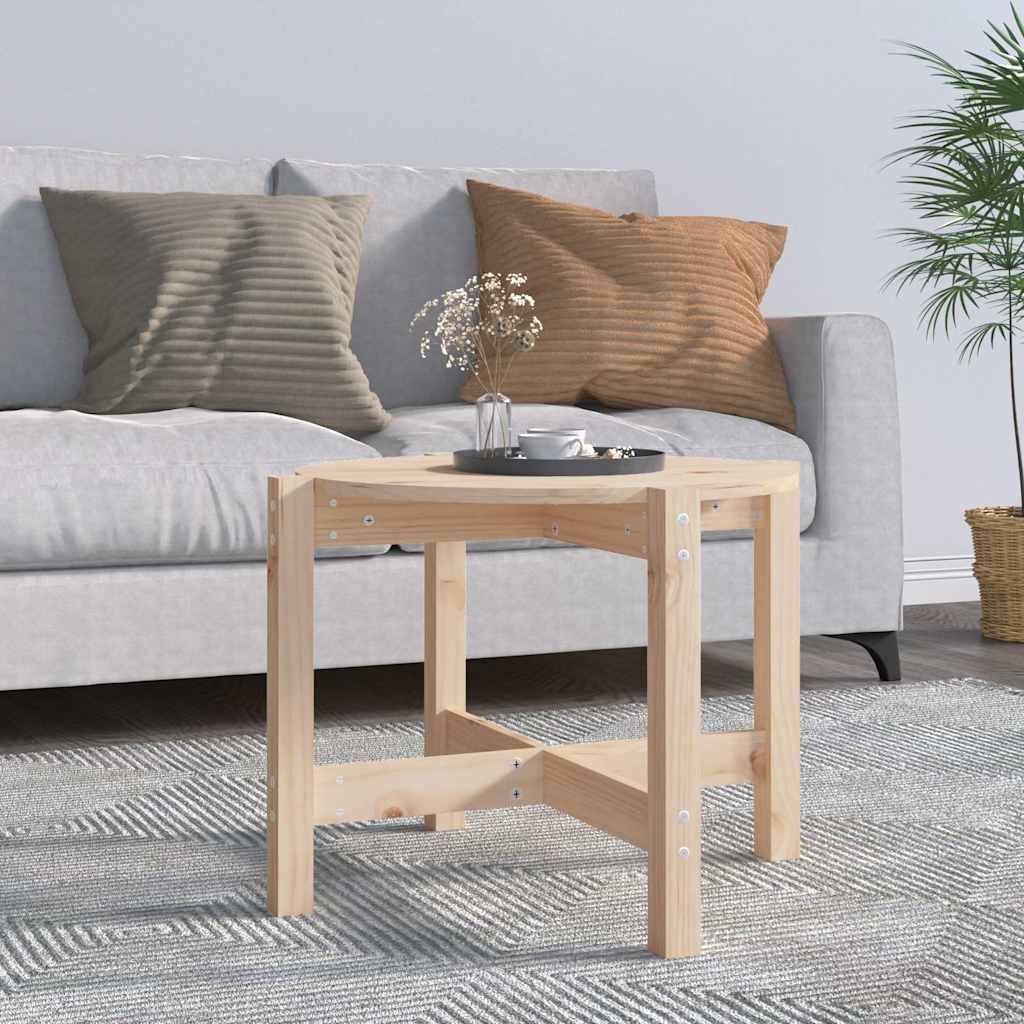 Vidaxl salontafel ø 62,5x45 cm massief grenenhout