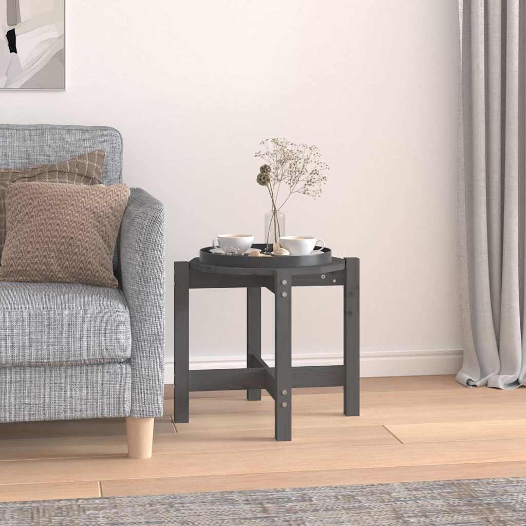 Vidaxl salontafel ø 52,5x45 cm massief grenenhout grijs