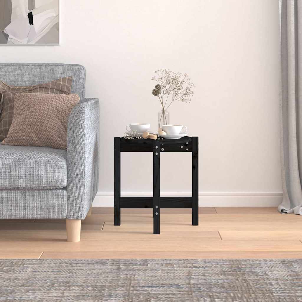 Vidaxl salontafel ø 42,5x45 cm massief grenenhout zwart