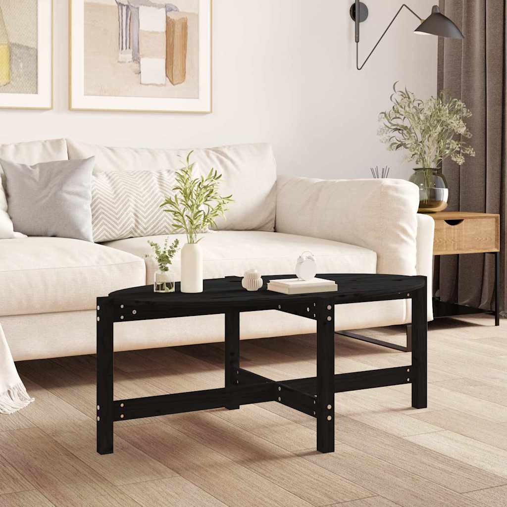 Vidaxl salontafel 118x63x45 cm massief grenenhout zwart