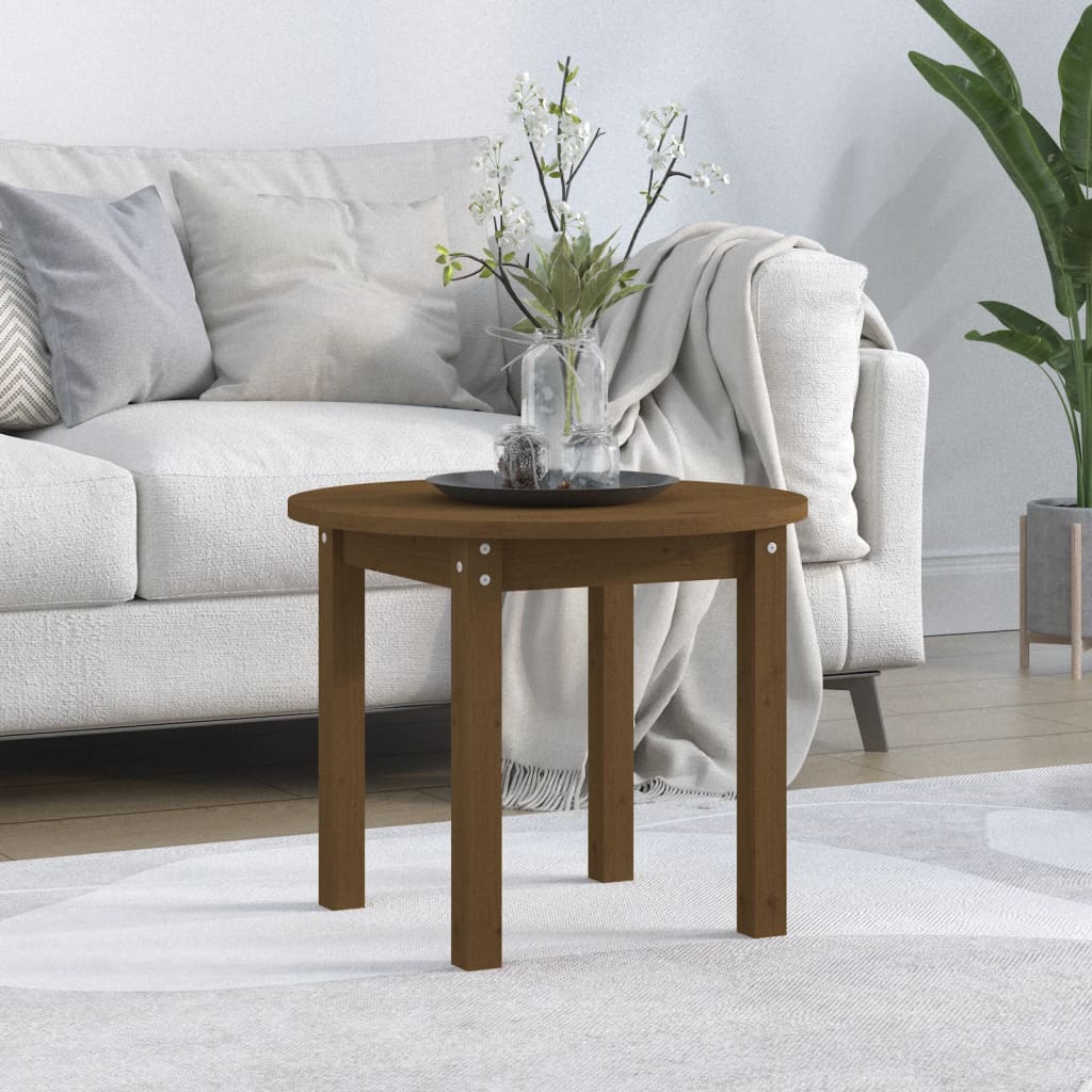 Vidaxl salontafel ø 55x45 cm massief grenenhout honingbruin
