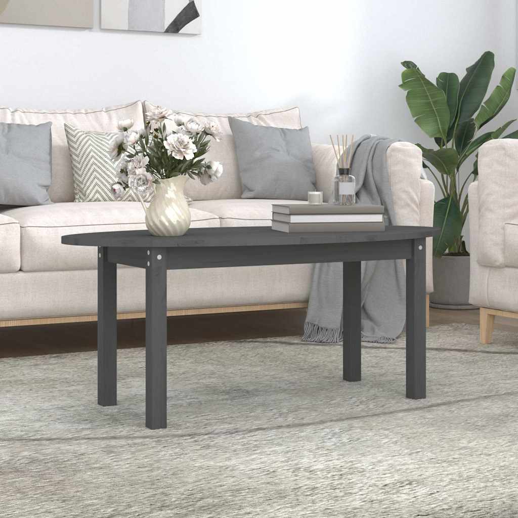 Vidaxl salontafel 110x55x45 cm massief grenenhout grijs