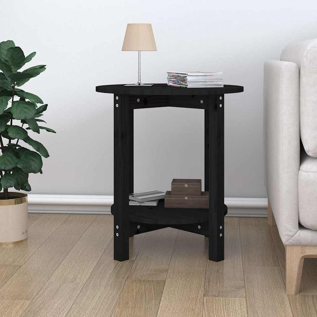 Vidaxl salontafel ø 55x60 cm massief grenenhout zwart