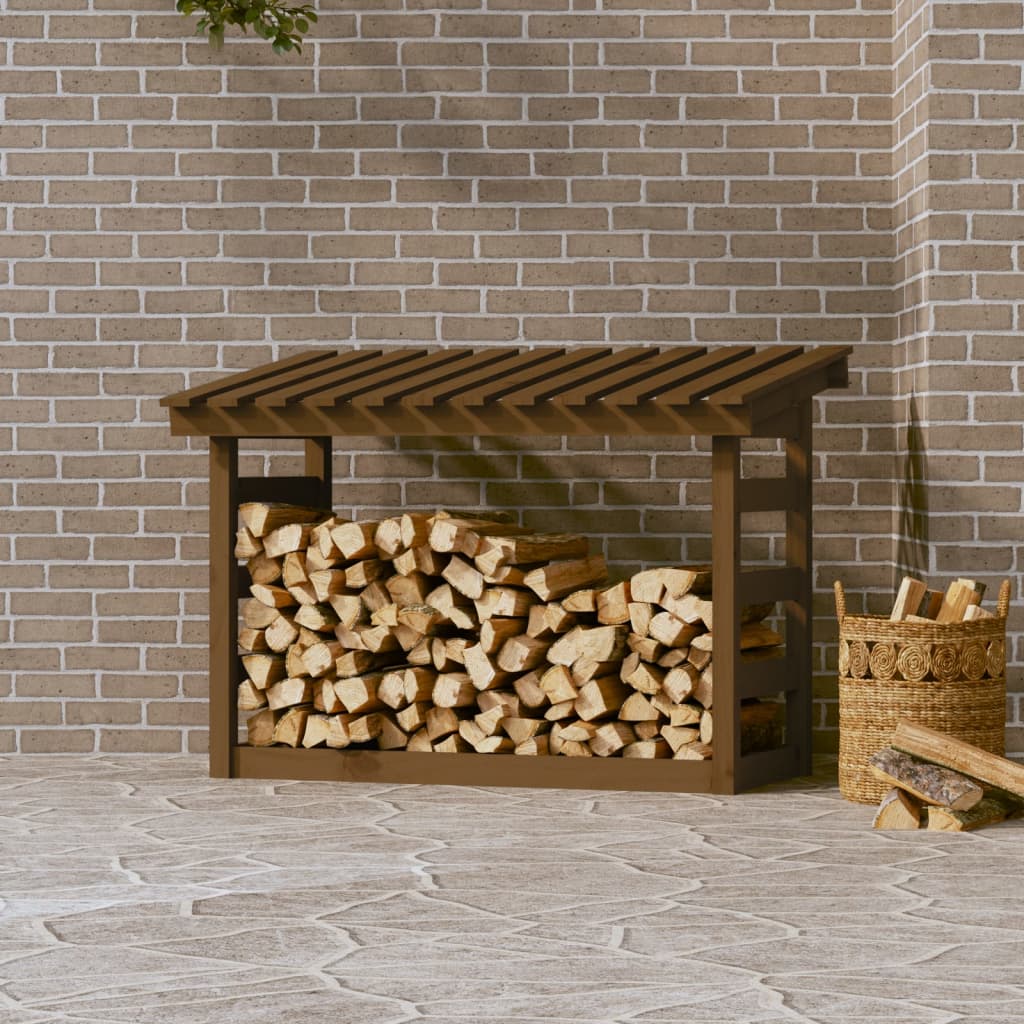 Vidaxl Kamin 108x64.5x78 cm Festkiefer Honigbraun