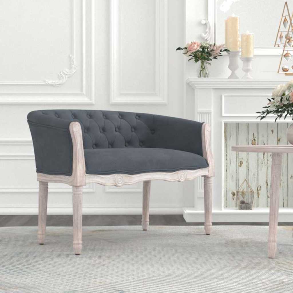 Vidaxl bankje 98x56x69 cm fluweel donkergrijs