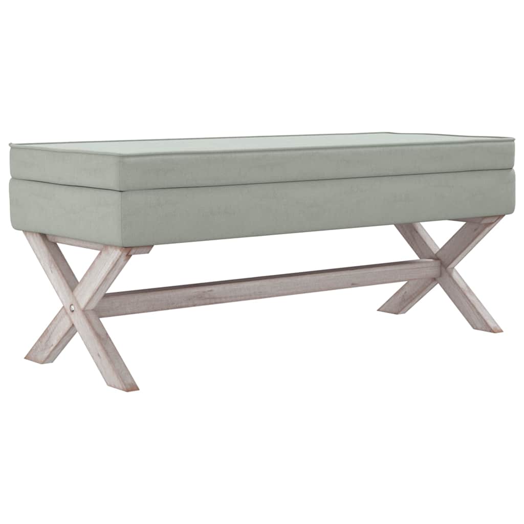Vidaxl opbergkruk 110x45x49 cm fluweel lichtgrijs