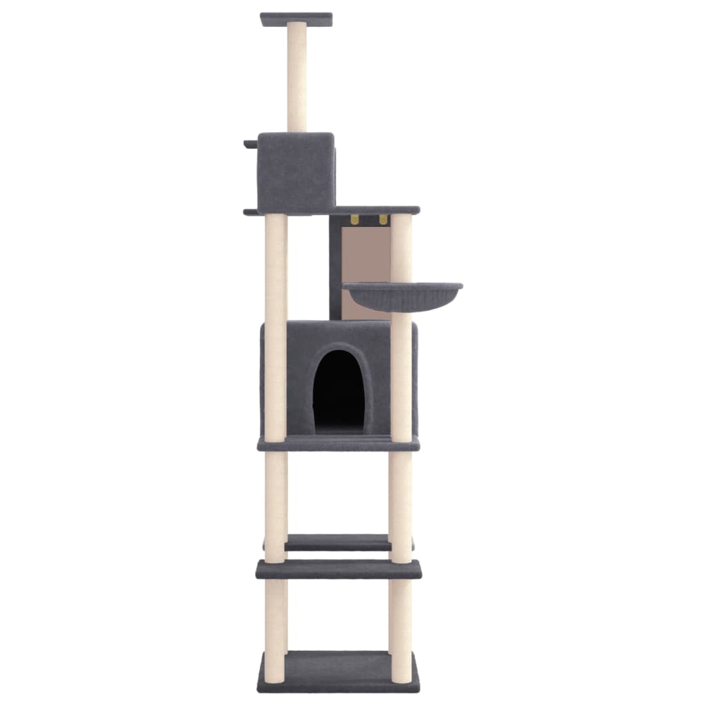 Vidaxl Katzenmöbel mit Sisal-Kratzstämmen 201 cm dunkelgrau