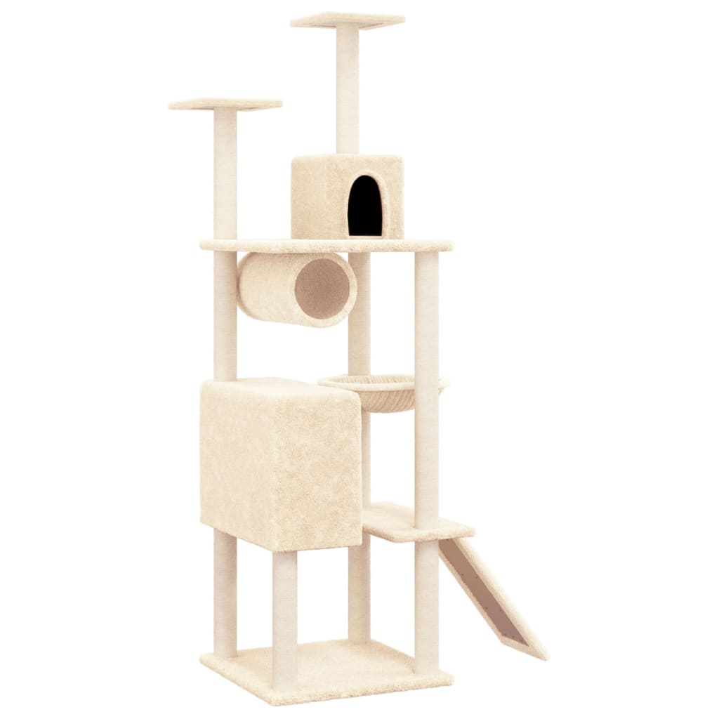 Vidaxl Katzenmöbel mit Sisal-Kratzstämmen 168 cm cremefarben