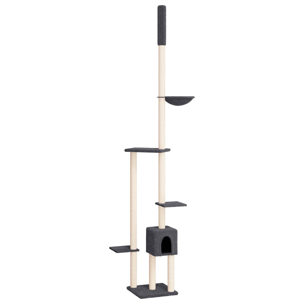 Vidaxxl Katzenmöbel raumhoch 258,5-284,5 cm dunkelgrau