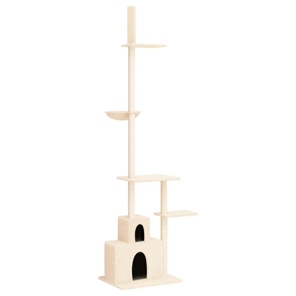 Vidaxxl Katzenmöbel raumhoch 250,5-276,5 cm cremefarben