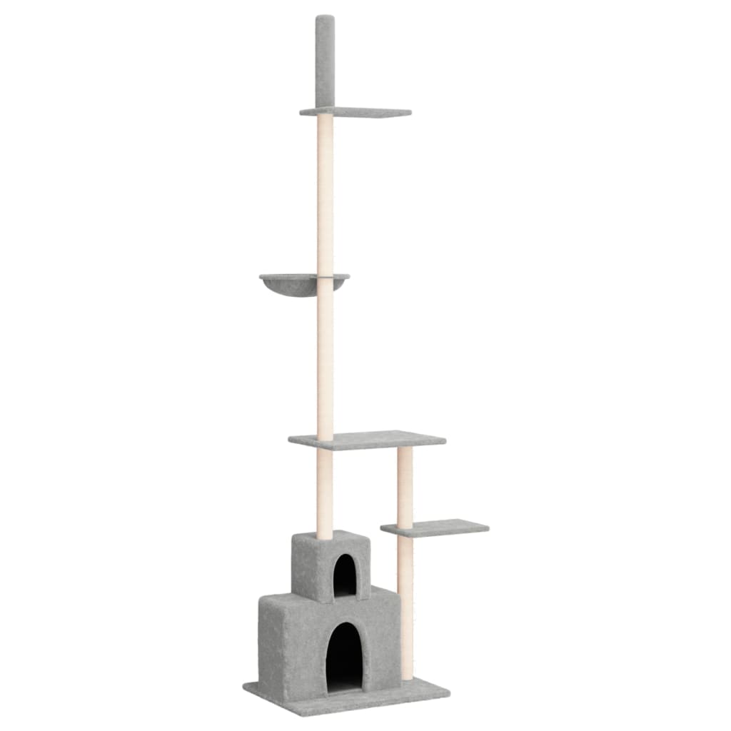Vidaxxl Katzenmöbel raumhoch 250,5-276,5 cm hellgrau