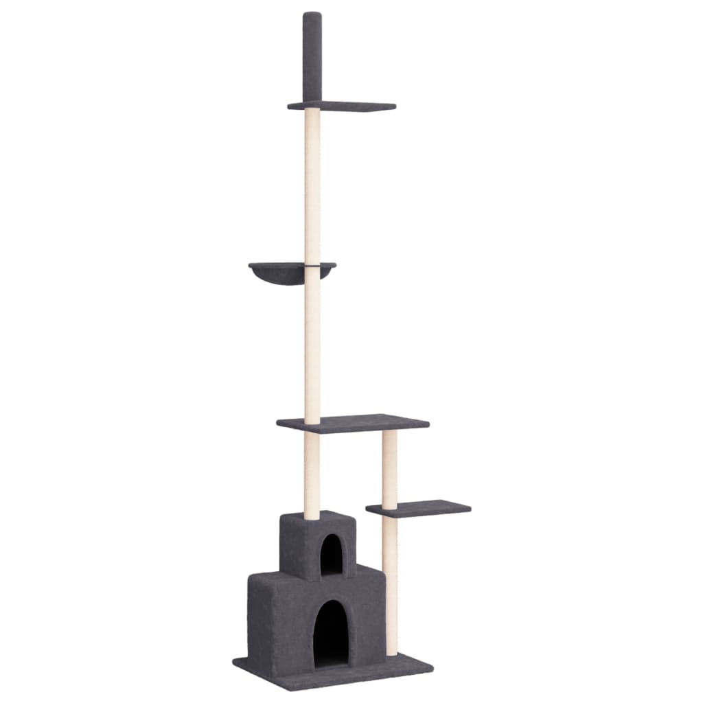 Vidaxxl Katzenmöbel raumhoch 250,5-276,5 cm dunkelgrau