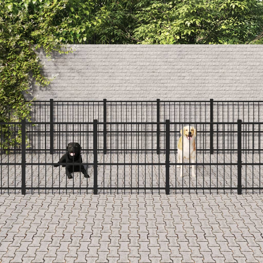 Vidaxl -Hundezwinger für außerhalb von 25,4 m² Stahl