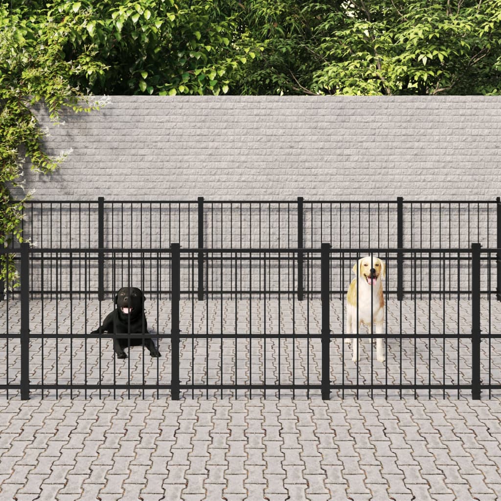 Vidaxl -Hundezwinger für Außen 30,11 m² Stahl