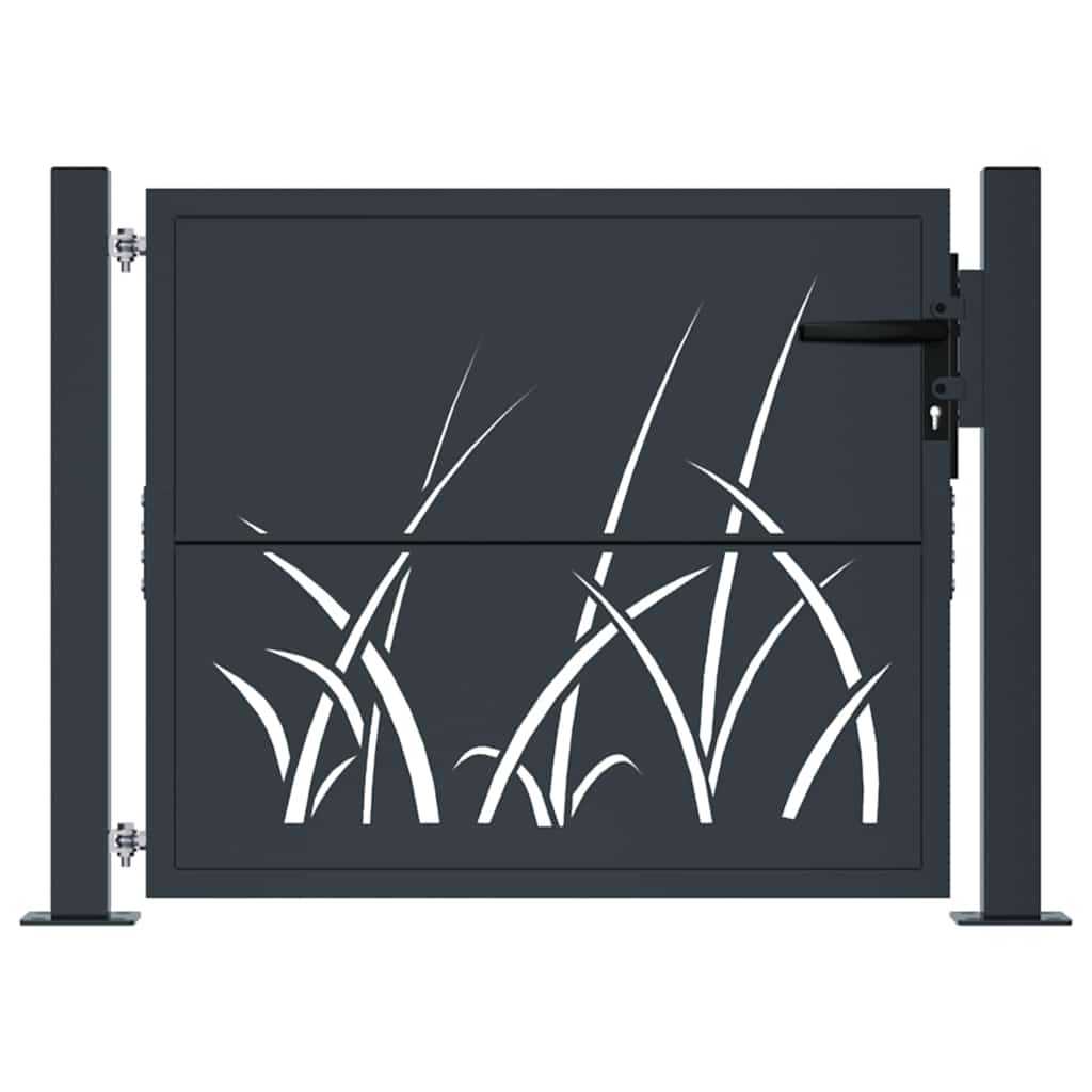 Vidaxl -Anschluss mit Grasdesign 105 x 80 cm Stahl Anthrazit -geläutet