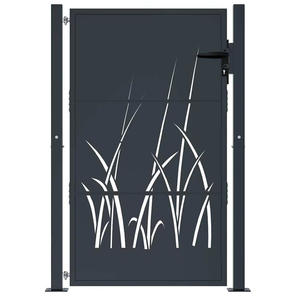 VIDAXL -Anschluss 105x155 cm mit Grasdesign Stahl Anthrazit -gelöscht