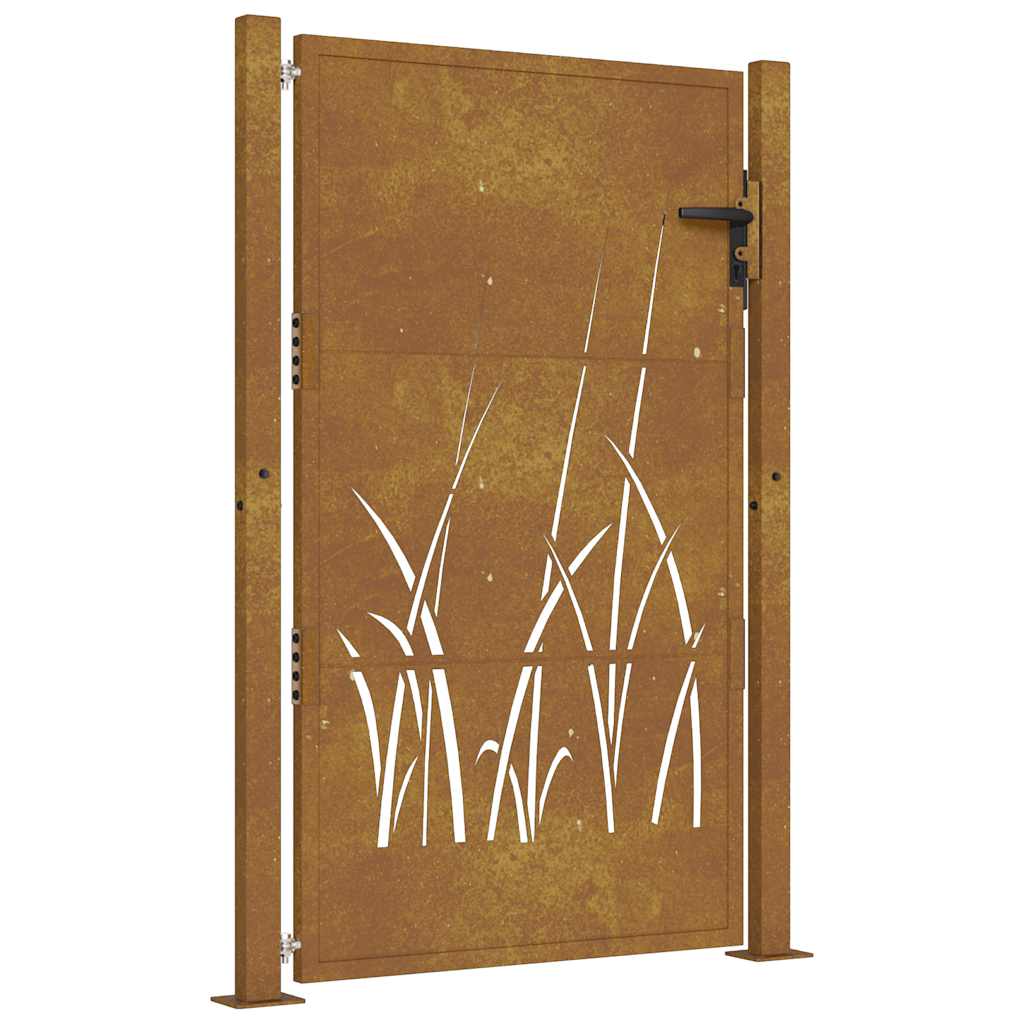 Vidaxl Poort Grass Design 105x130 cm Cortenstaal