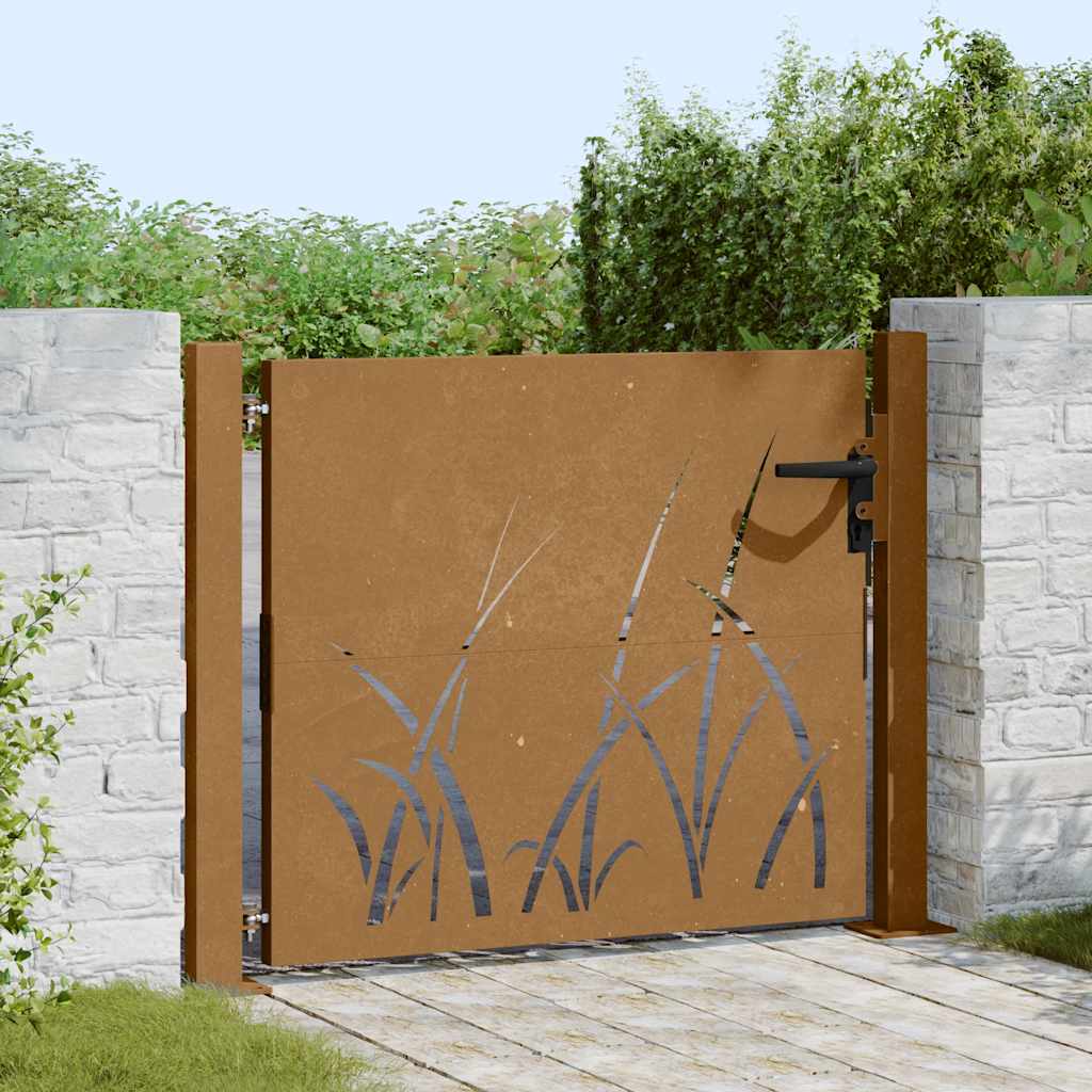 VidaXL Tor 100x100 cm Grasdesign Cortenstahl
