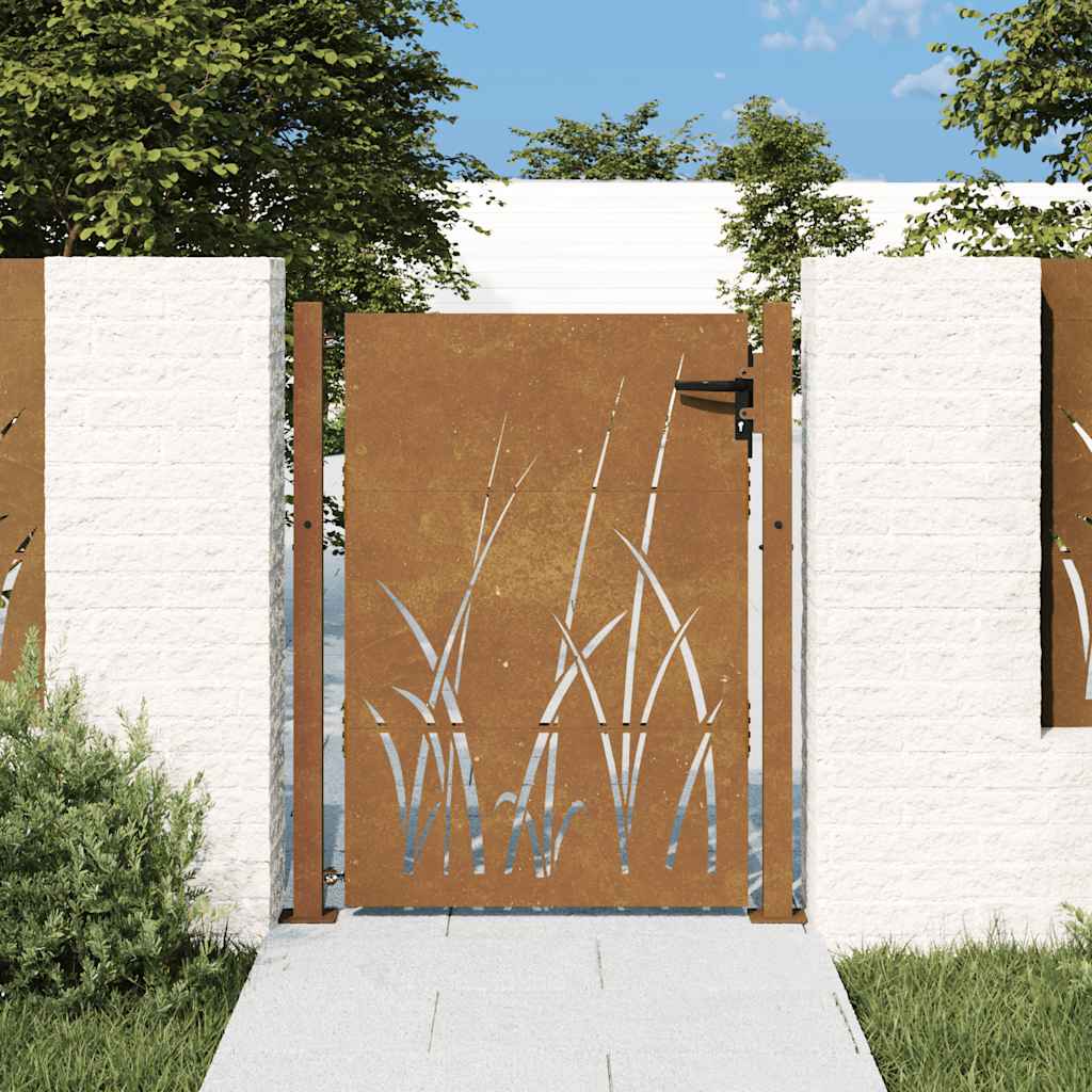 Vidaxxl Tor 105x155 cm Grasdesign Cortenstahl