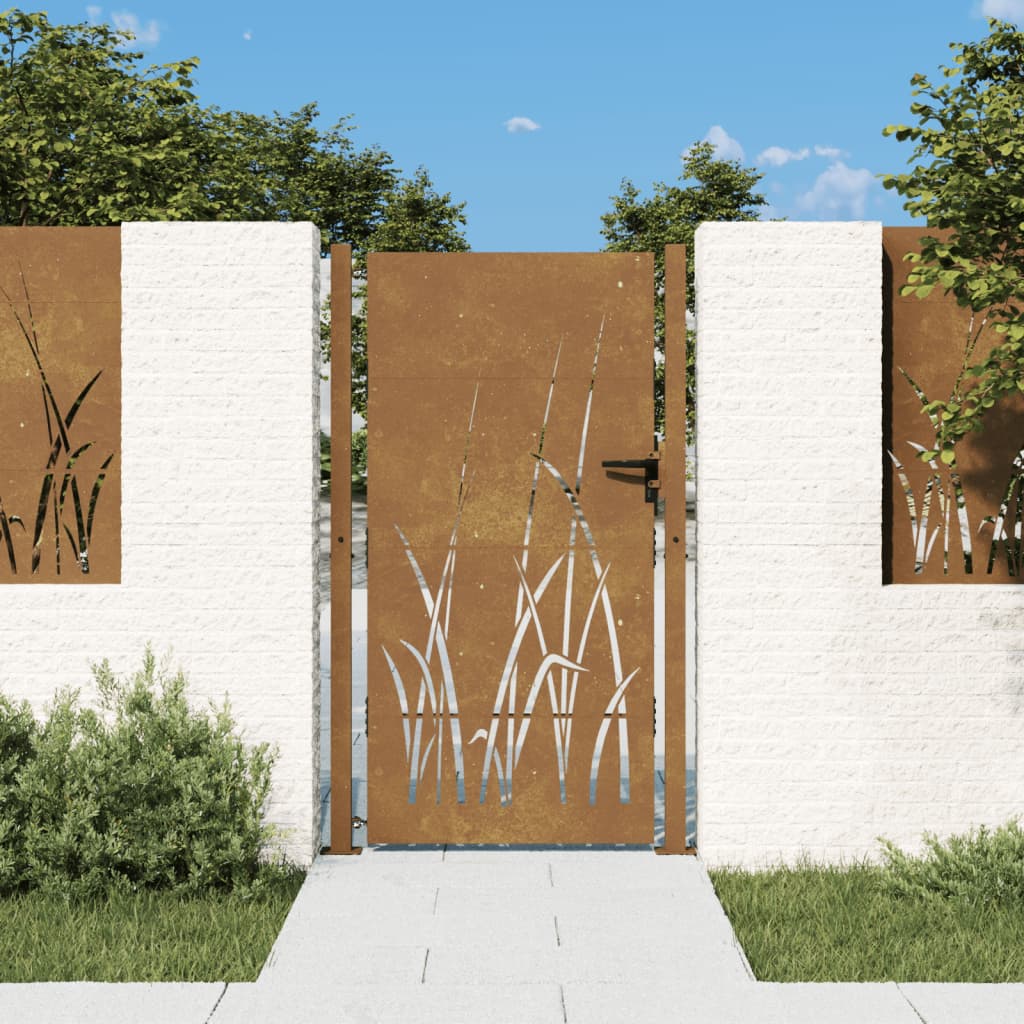Vidaxxl Tor 105x180 cm Grasdesign Cortenstahl