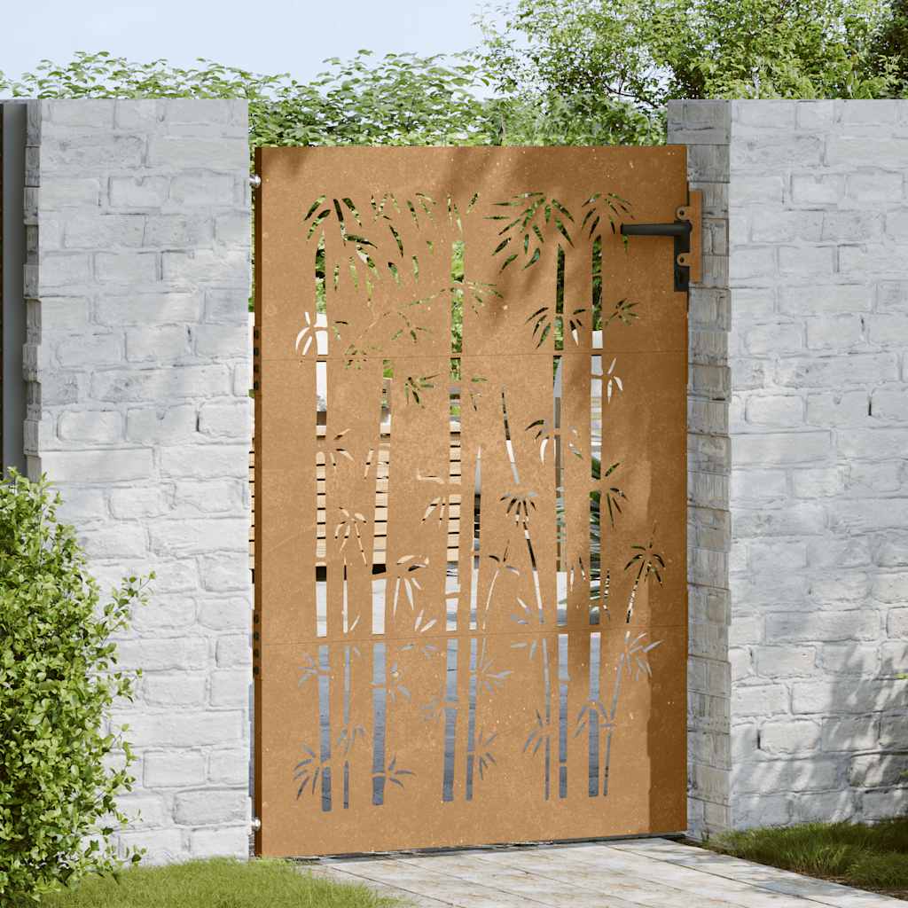 Vidaxxl Tor 85x150 cm Bambus Design Cortenstahl